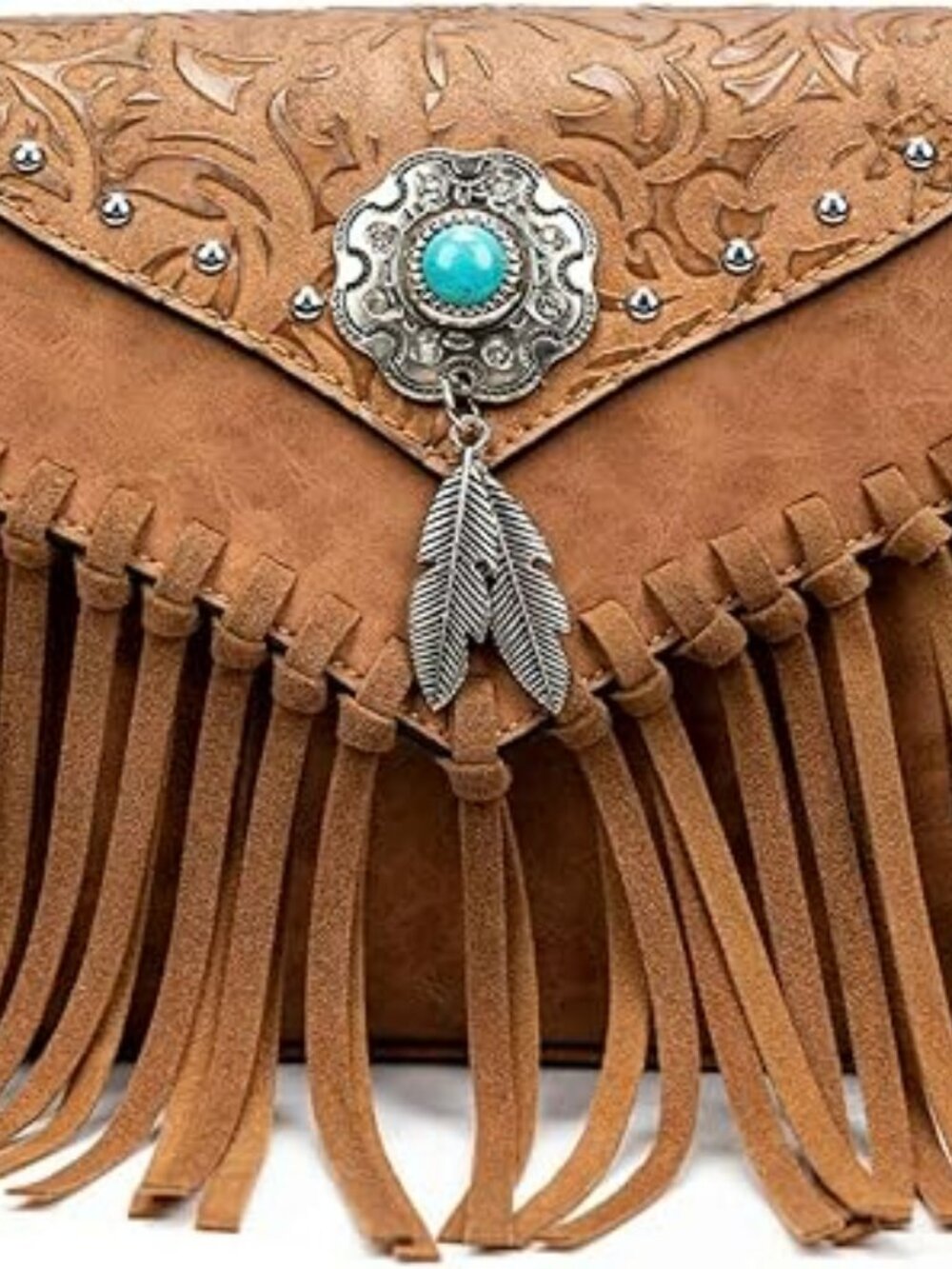 New - Small Crossbody Bag Handbag Fringe Purse Tassel Shoulder Concho Wallet